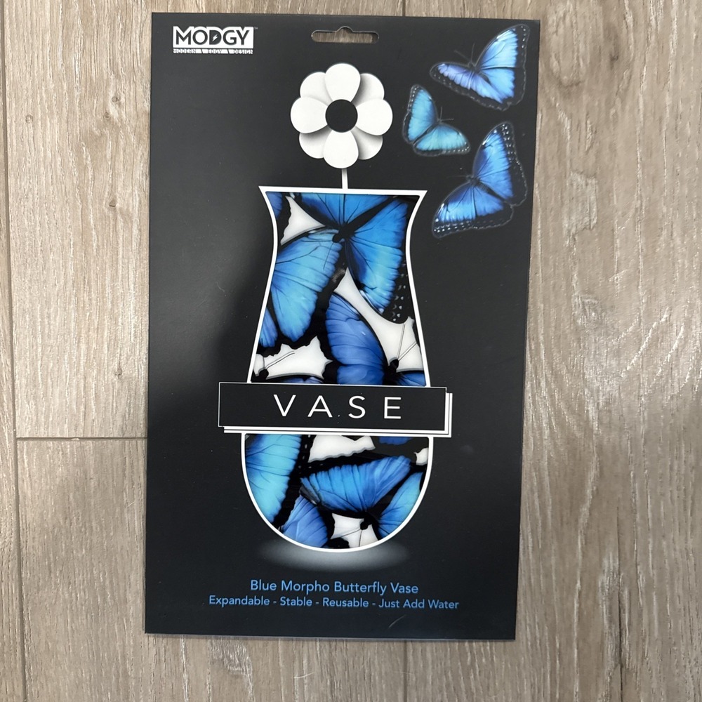 Modgy Myvaz‎ Collapsible / Expandable Flower Vase - Blue Morpho Butterfly 66185
